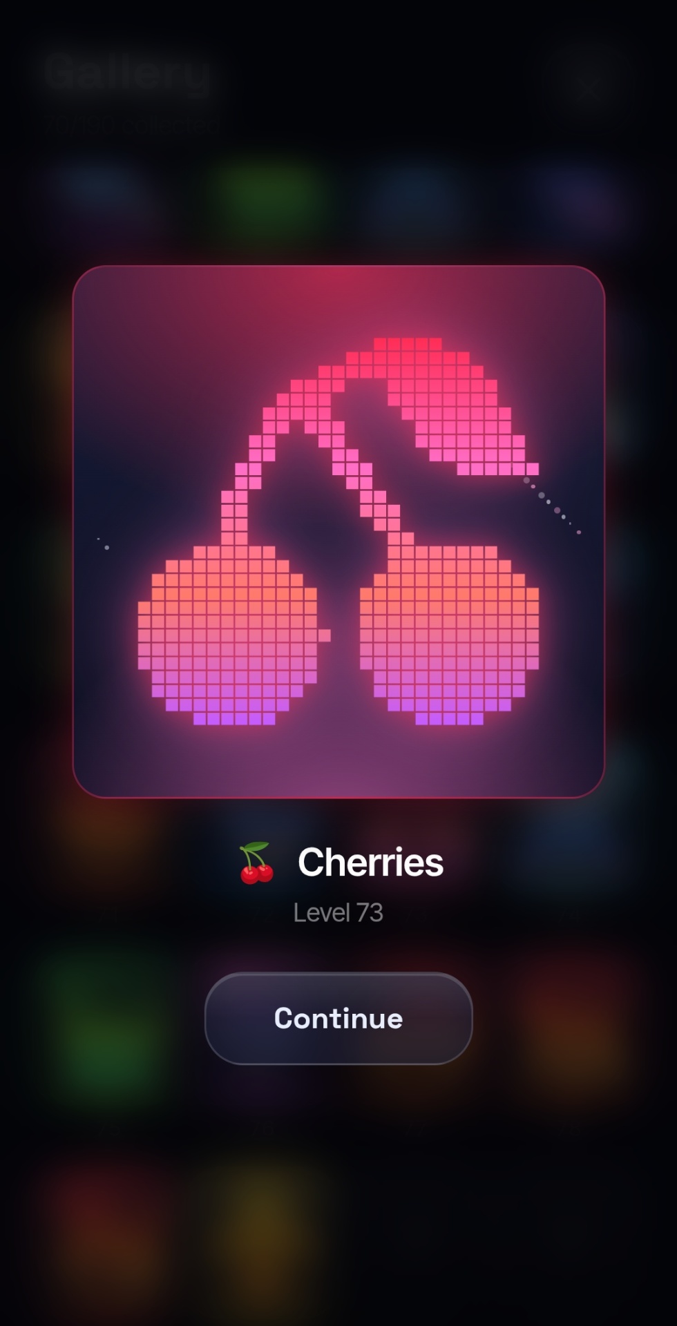 Glowline Zen hidden picture reveal — pink cherries from the gallery